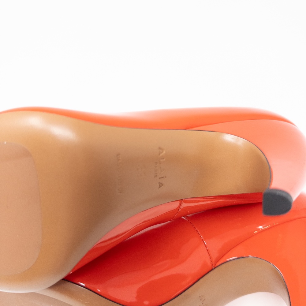 Alaia Shark Pump Red Orange Heels with Ankle Strap 39 EU 9 US - Picture 8 of 8